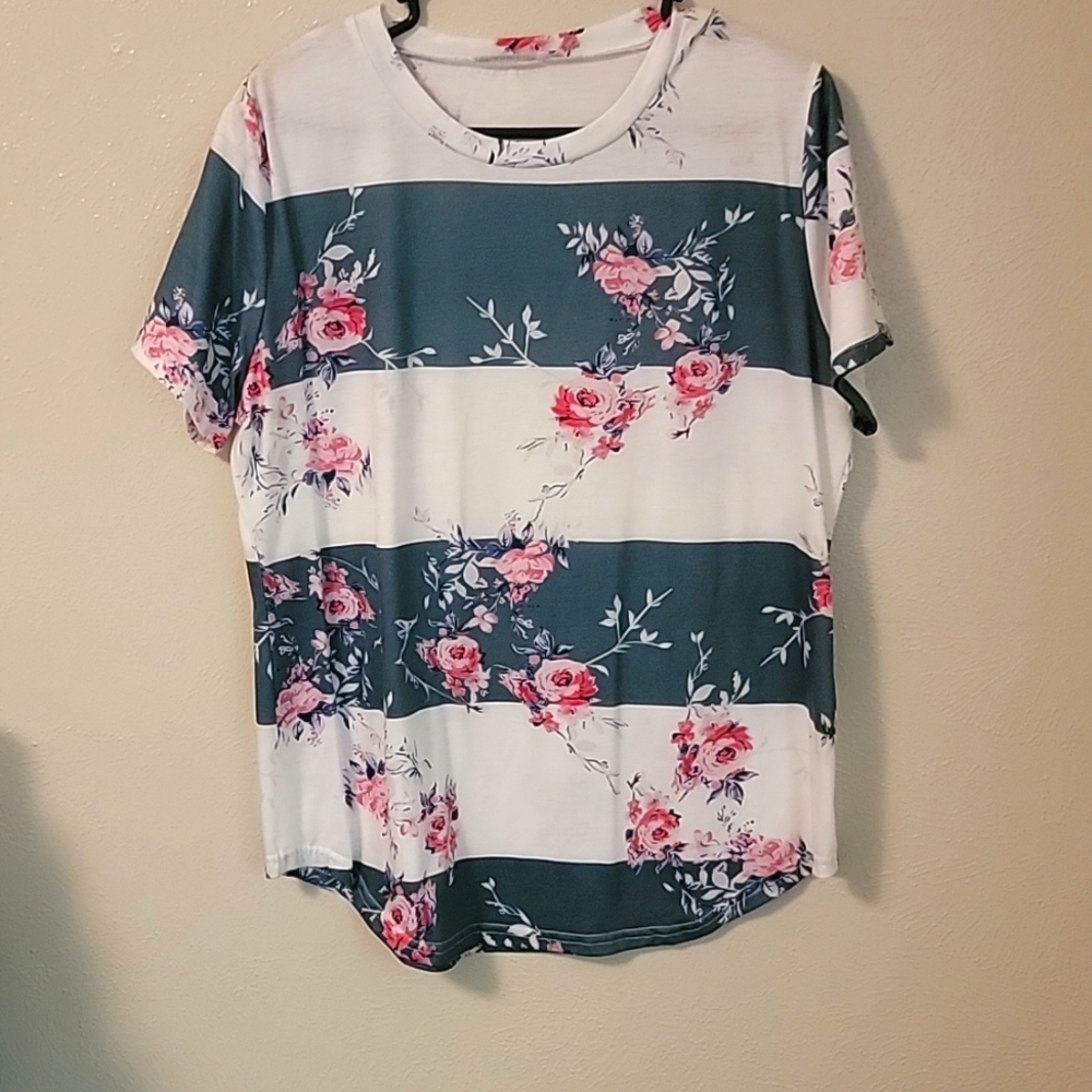 Green/white floral stop